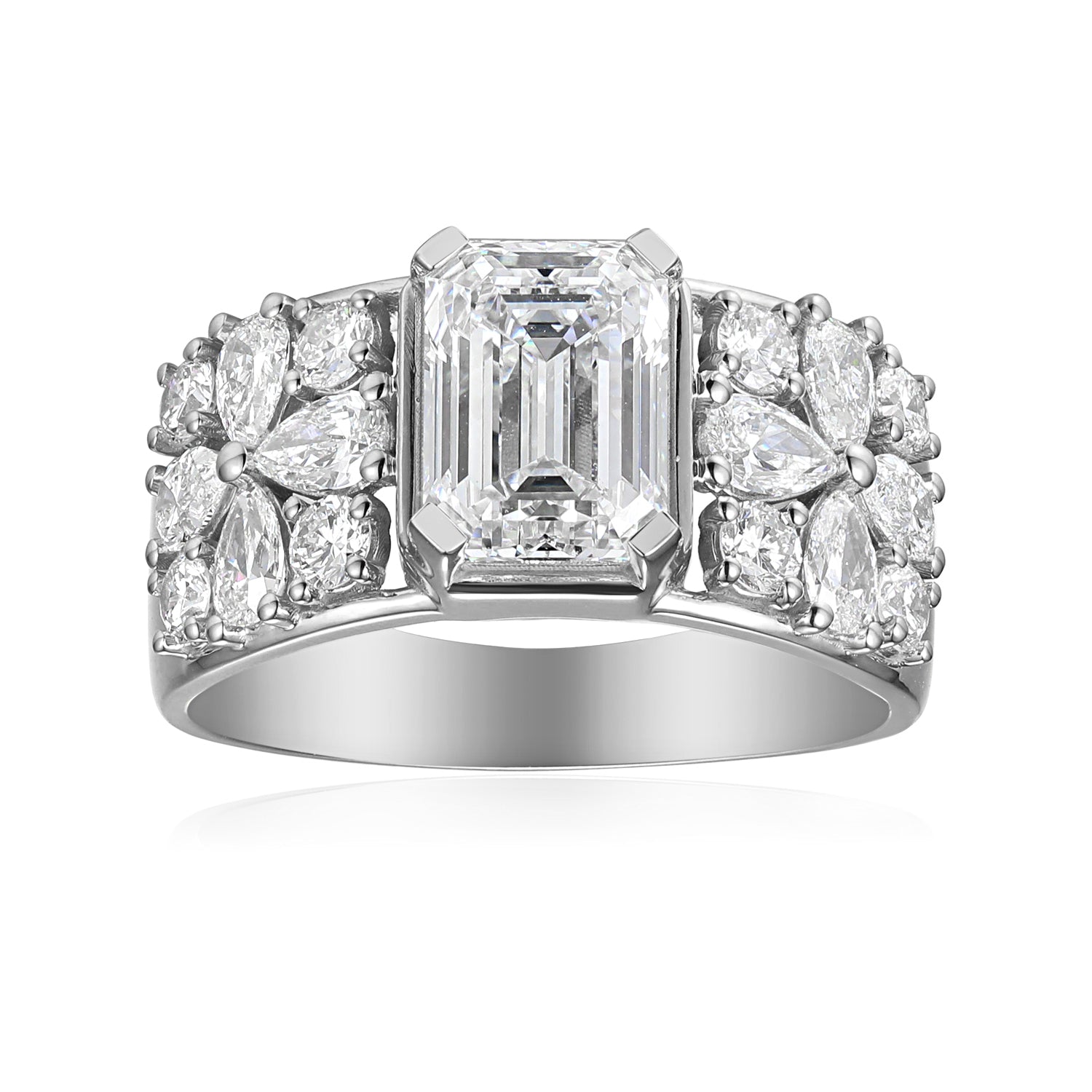 1.5 Carat Emerald Semi Mount Ring