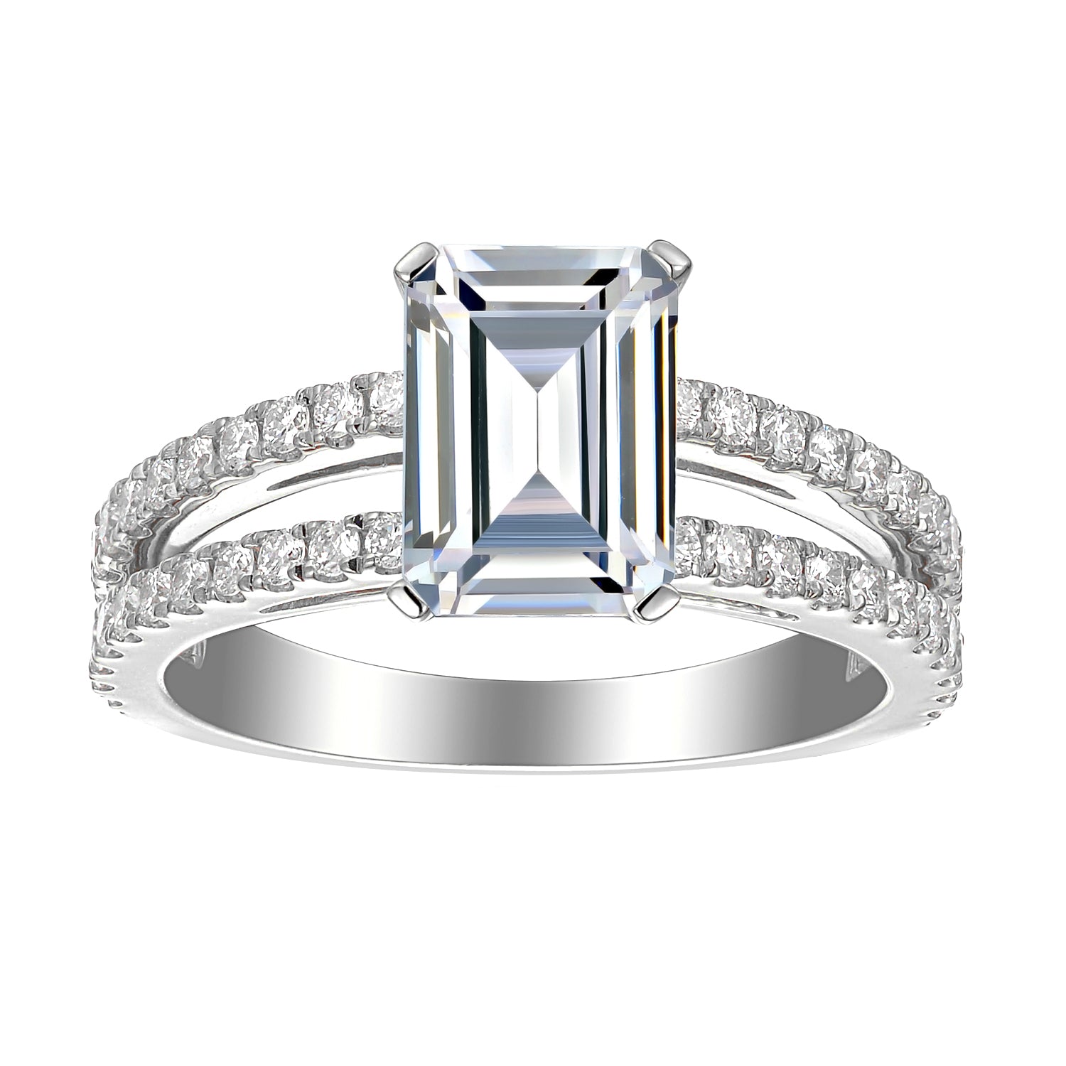 1.5 Carat Emerald Semi Mount Ring