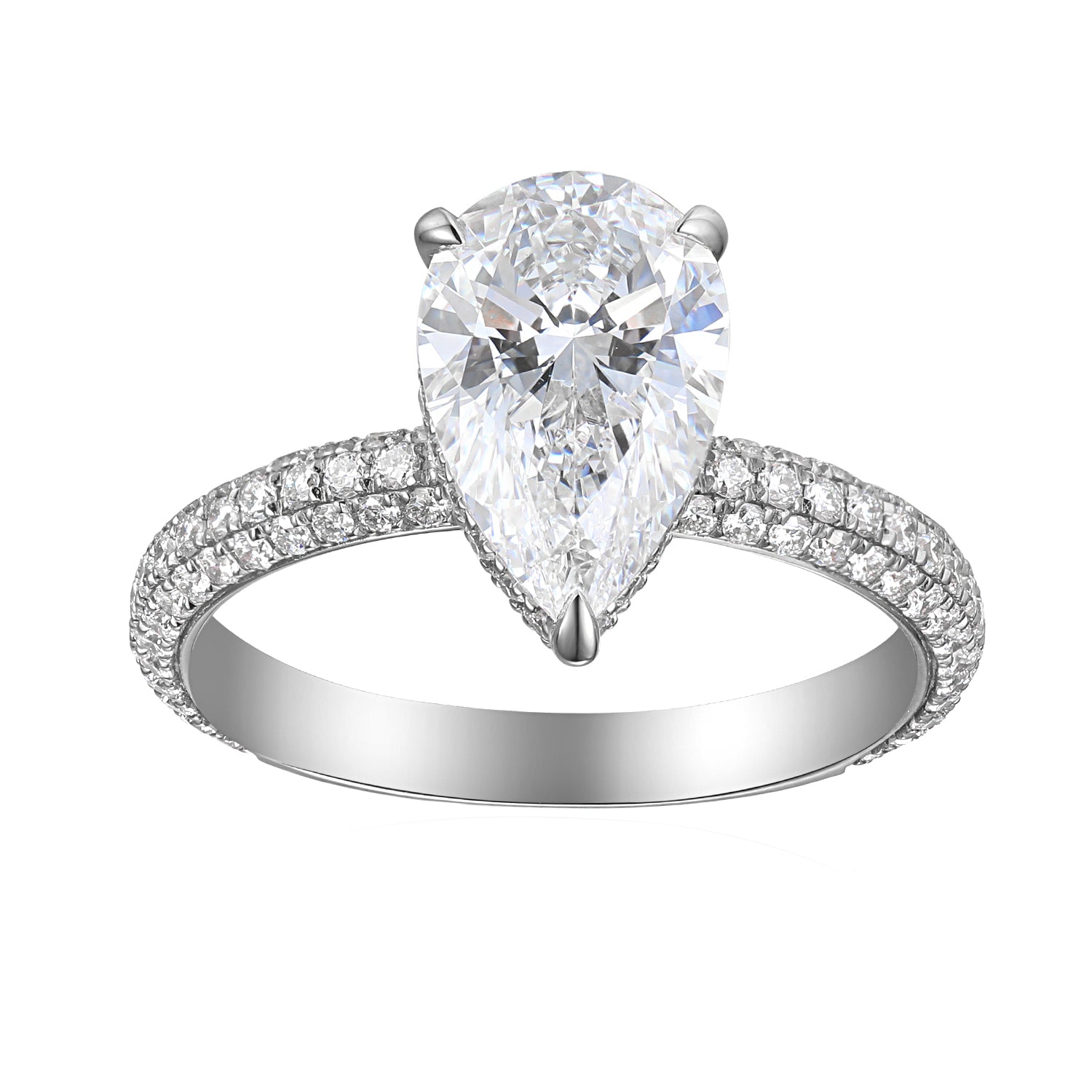 2 Carat Pear Semi Mount Ring