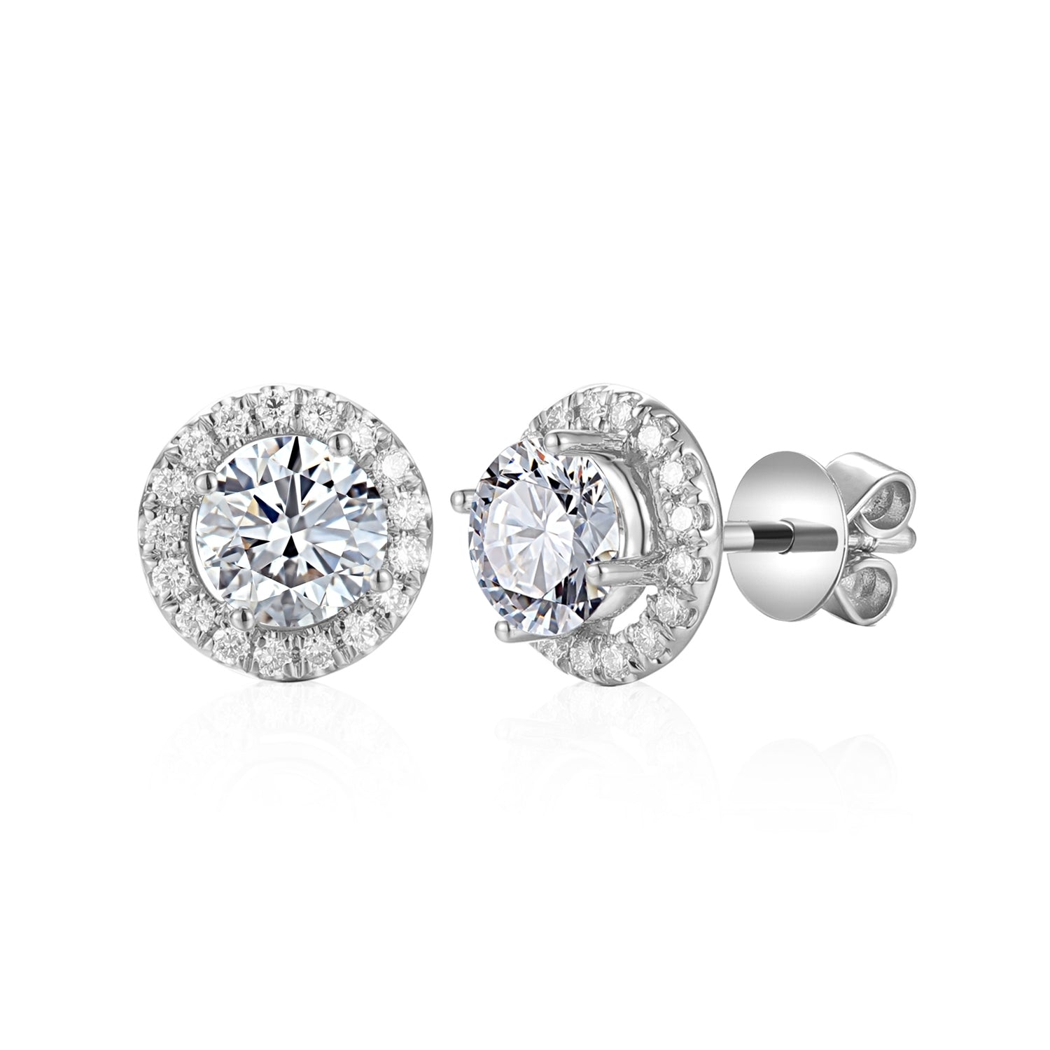 0.75 Carat Round Semi Mount Earrings