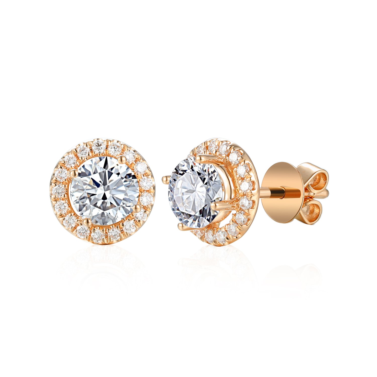 0.5 Carat Round Semi Mount Earrings