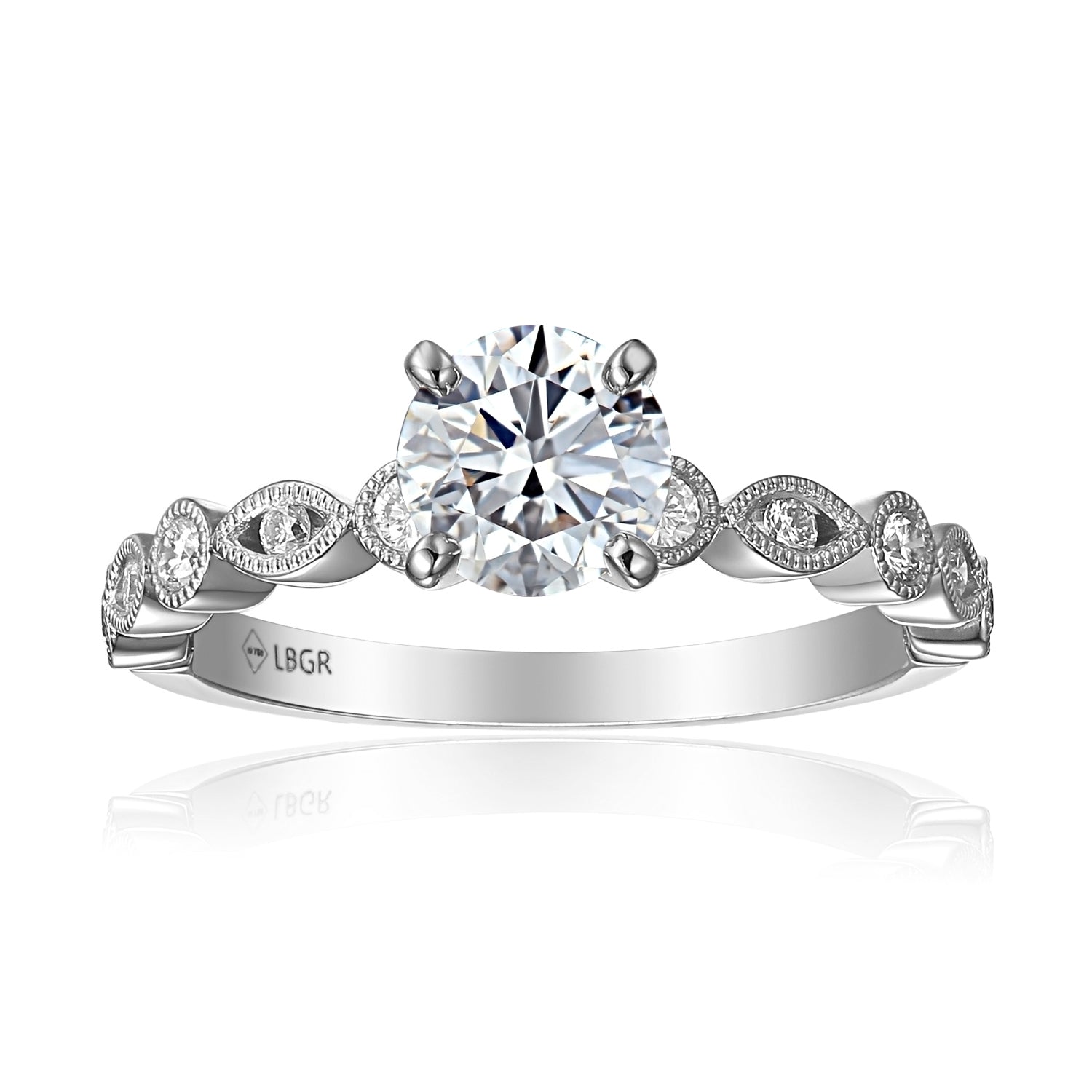 0.75 Carat Round Semi Mount Ring