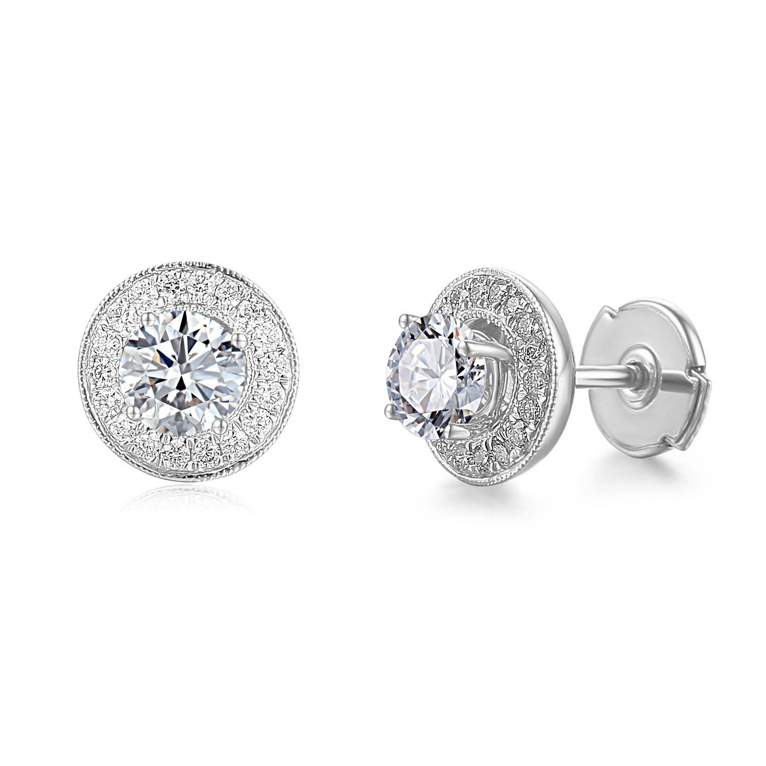 0.5 Carat Round Semi Mount Earrings