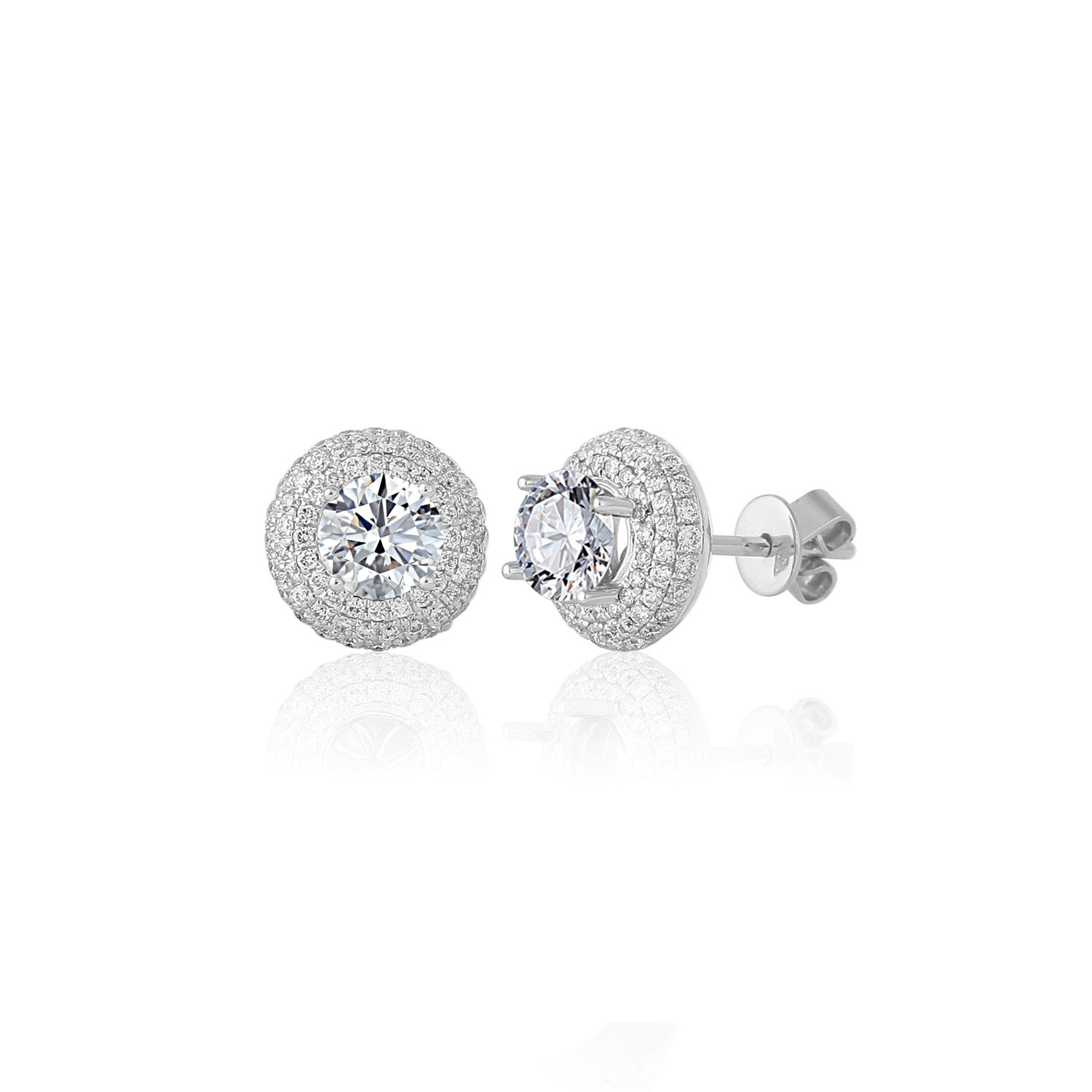 0.35 Carat Round Semi Mount Earrings