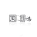 0.4 Carat Square Emerald Semi Mount Earrings