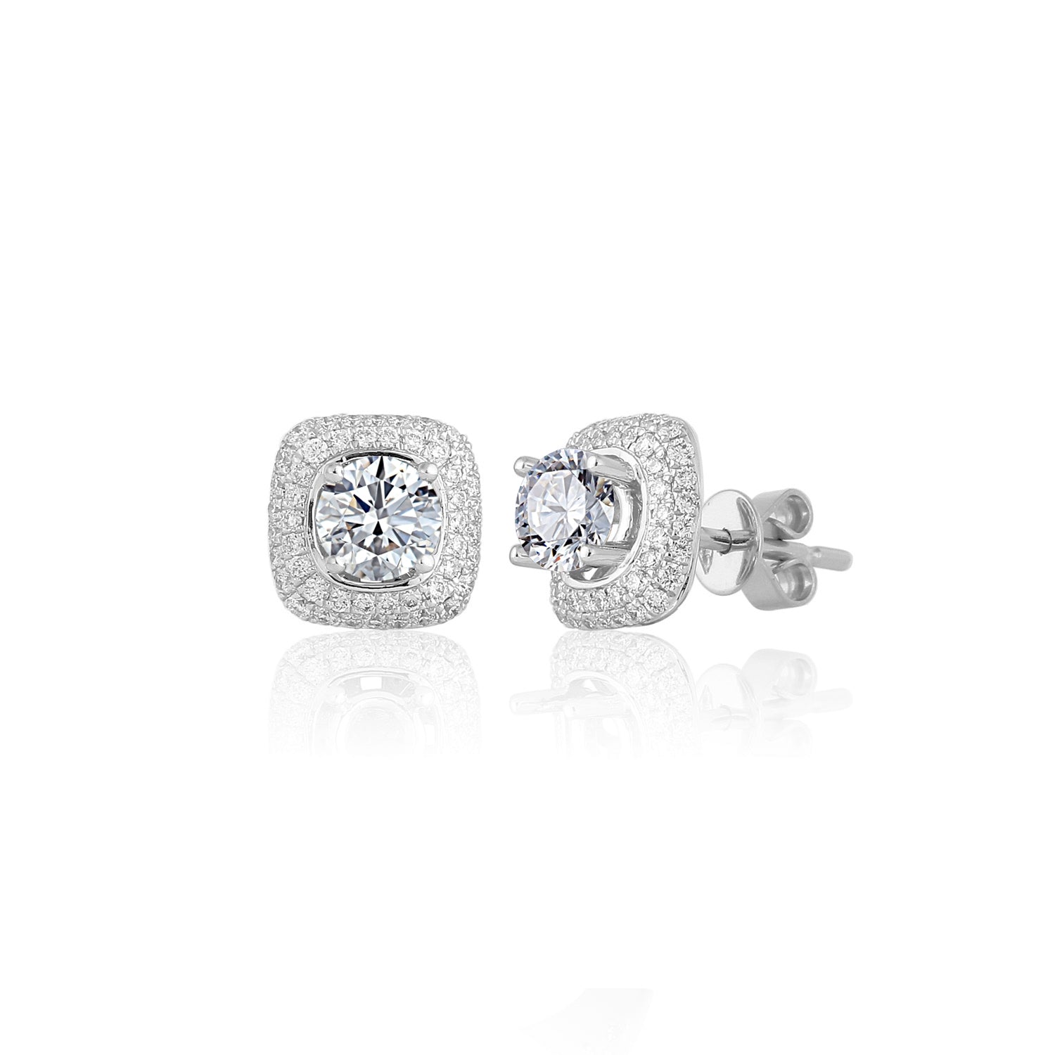0.37 Carat Round Semi Mount Earrings