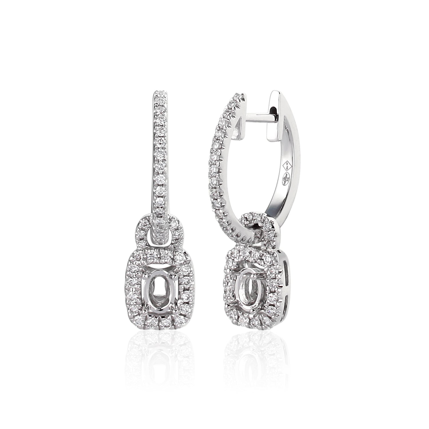 0.33 Carat Oval Semi Mount Earrings