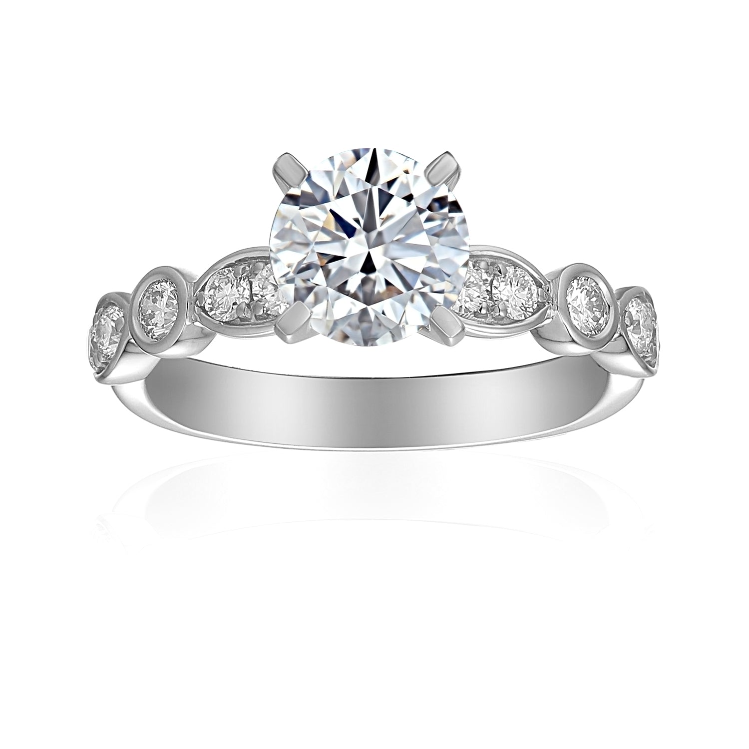 1 Carat Round Semi Mount Ring