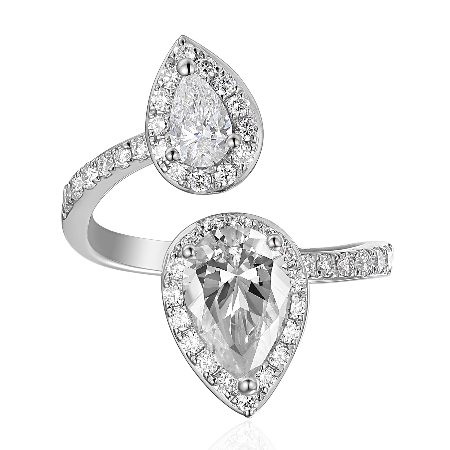 1 Carat Pear Semi Mount Ring