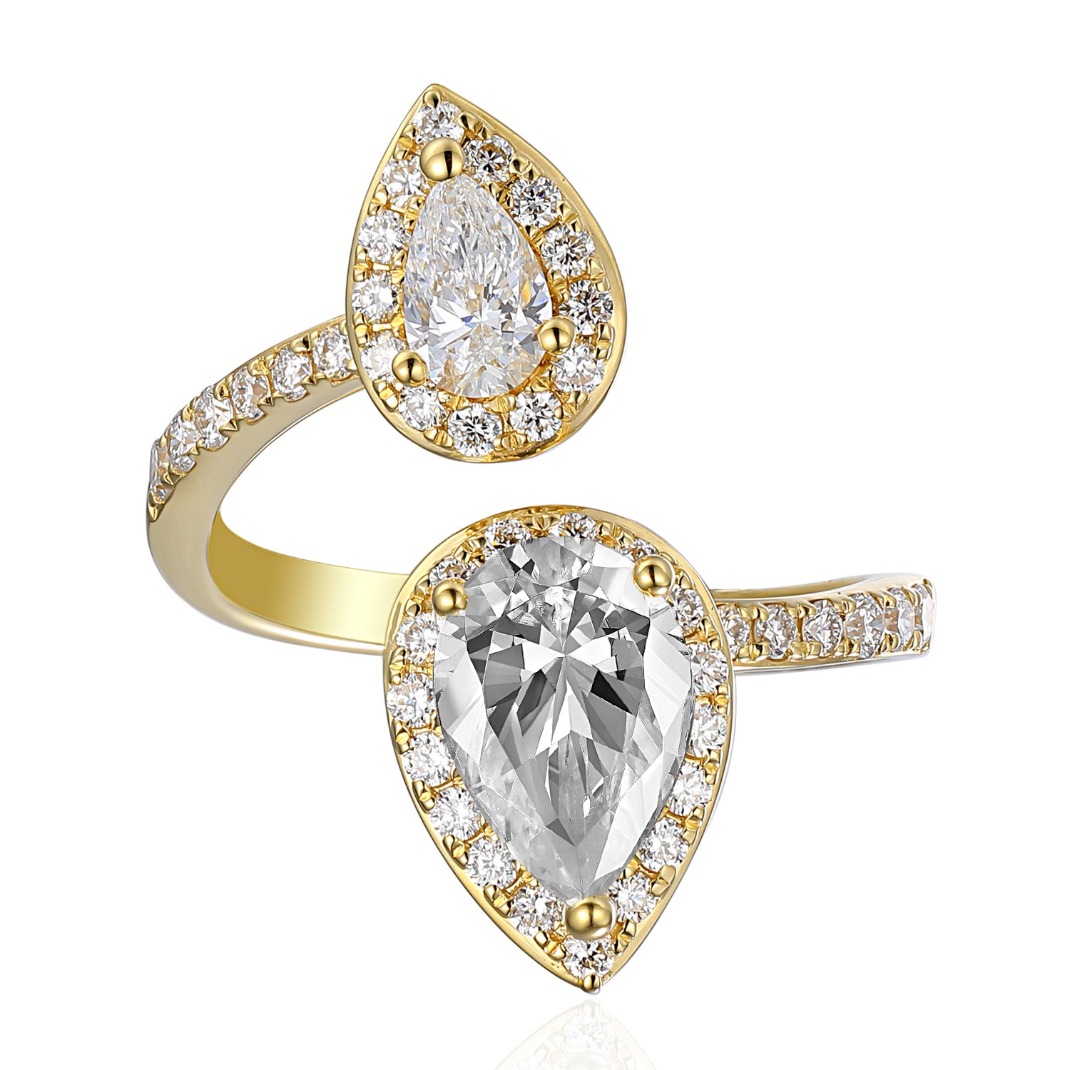 1 Carat Pear Semi Mount Ring