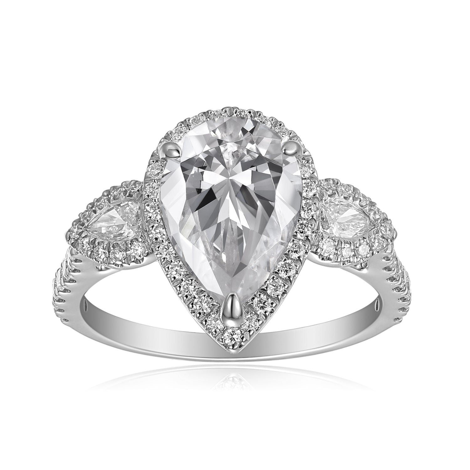 4 Carat Pear Semi Mount Ring