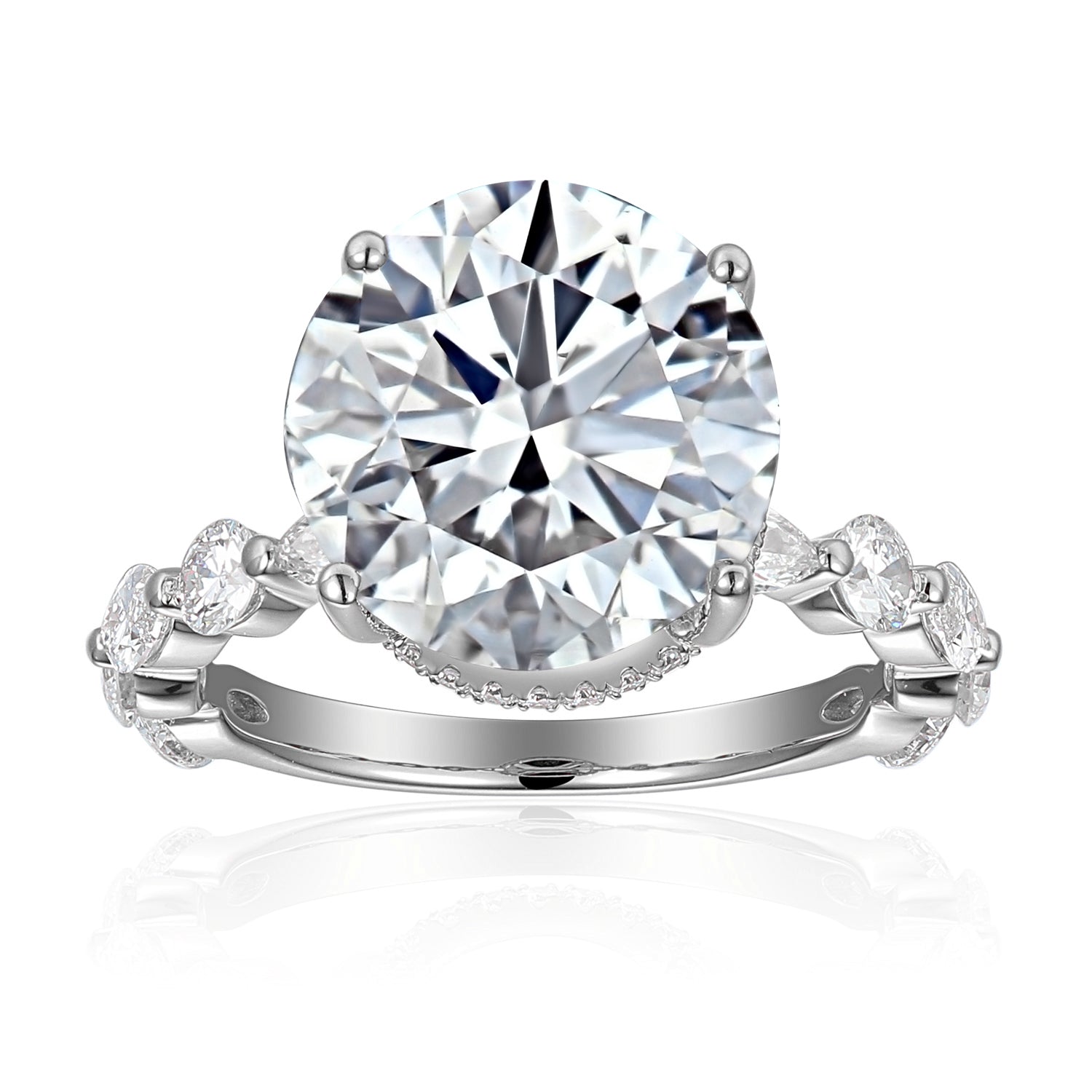 5 Carat Round Semi Mount Ring