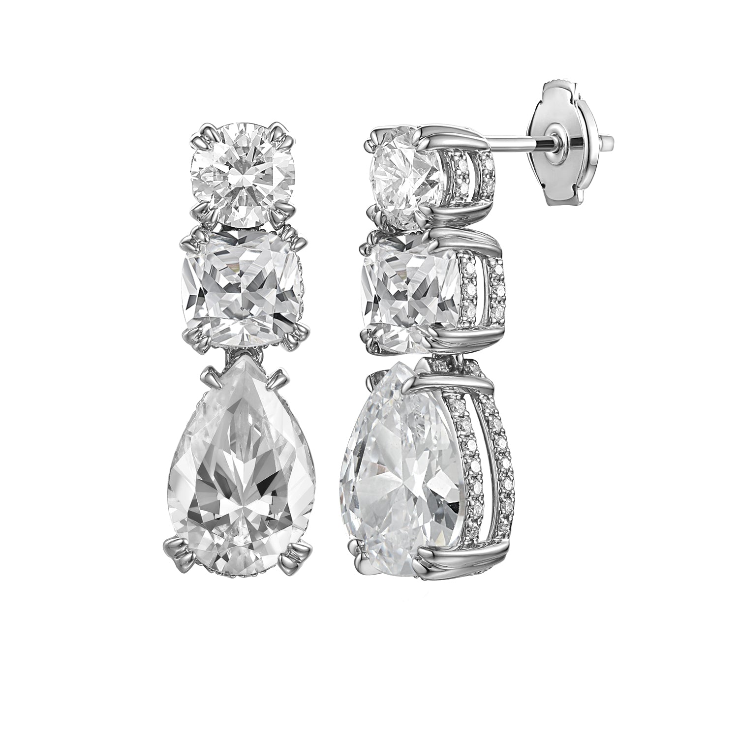 2.5 Carat Pear Semi Mount Earrings