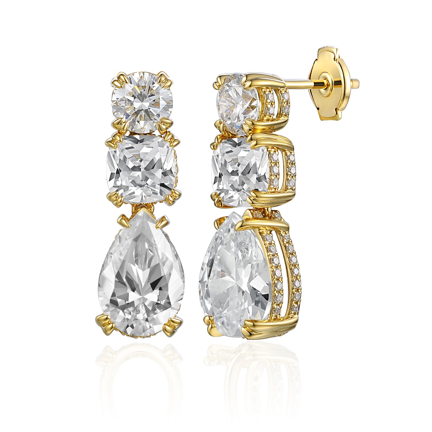 2.5 Carat Pear Semi Mount Earrings