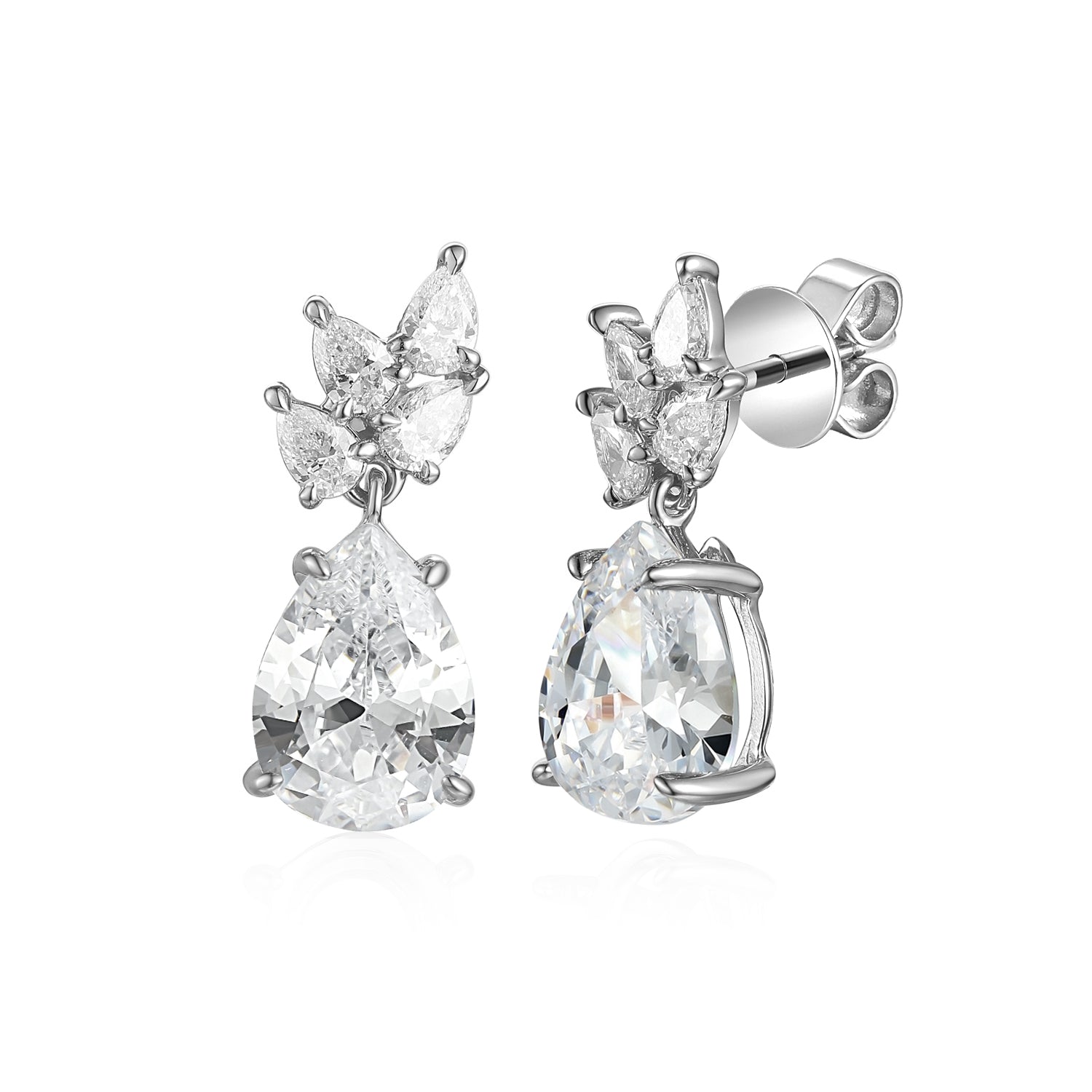 2 Carat Pear Semi Mount Earrings