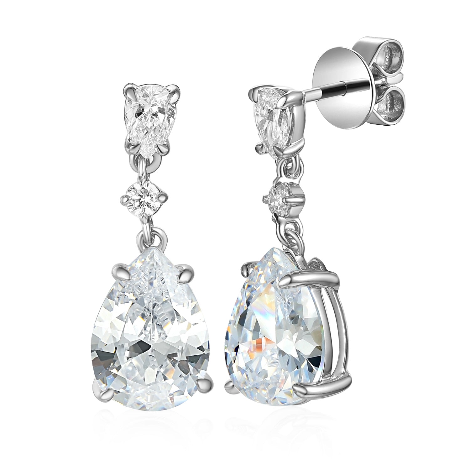 3 Carat Pear Semi Mount Earrings