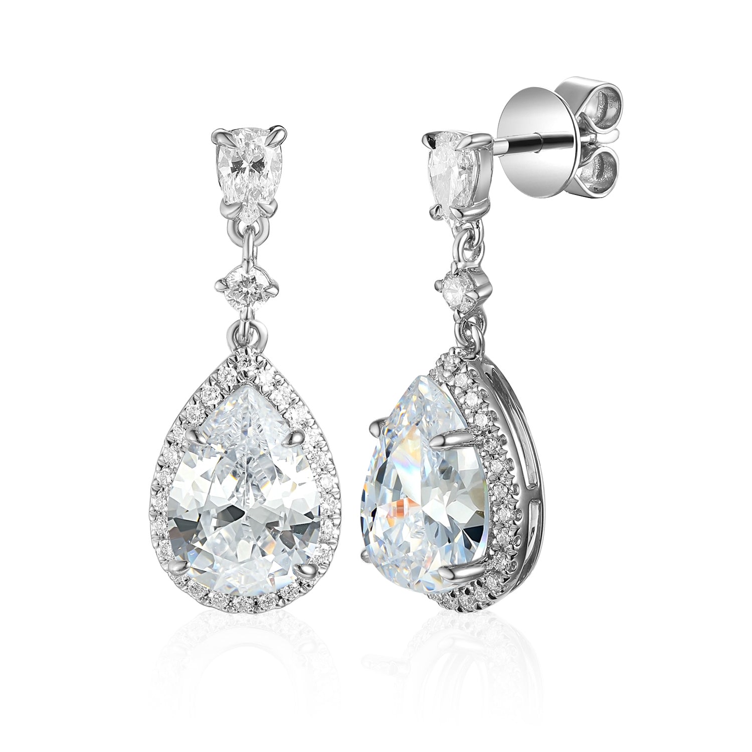 3 Carat Pear Semi Mount Earrings