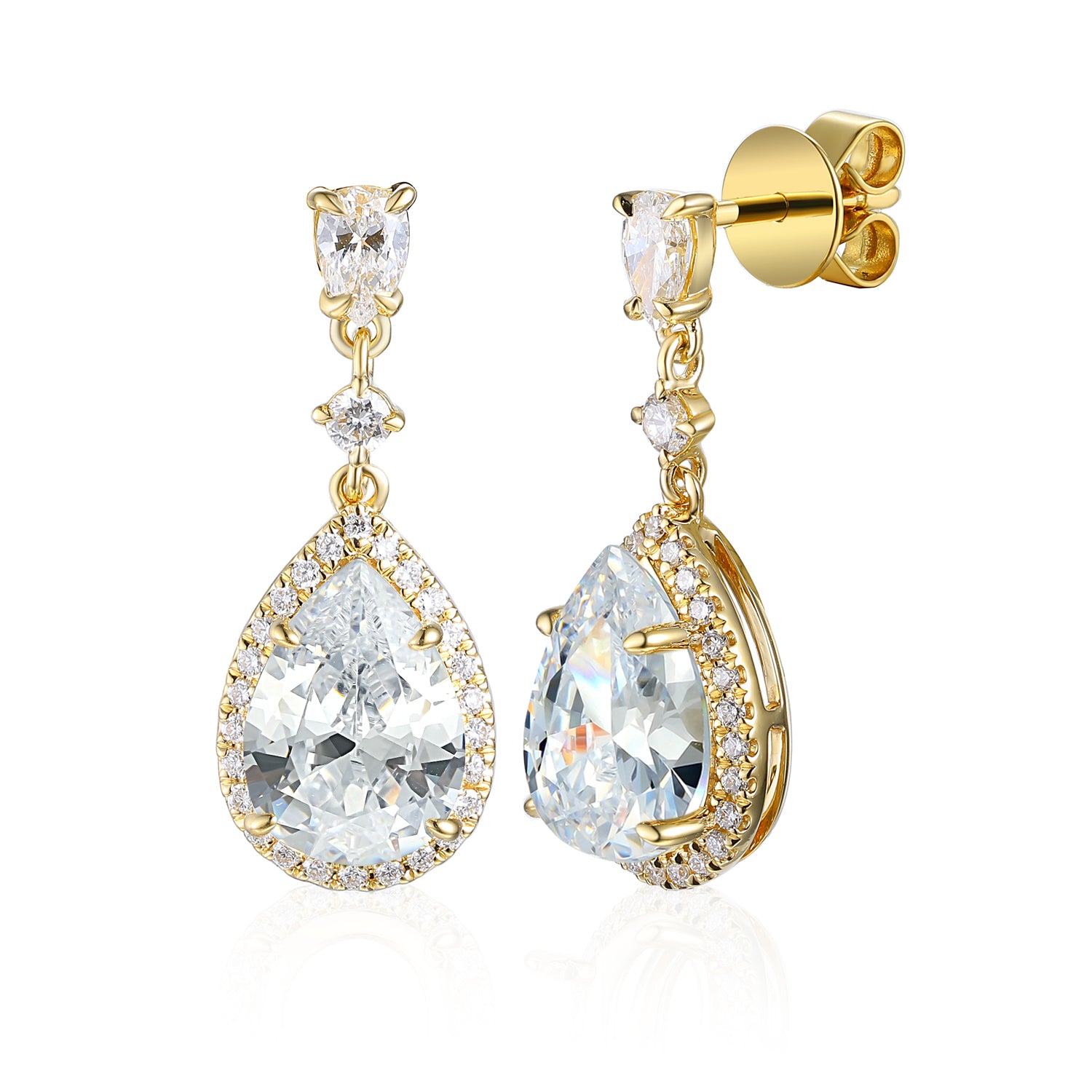 2 Carat Pear Semi Mount Earrings