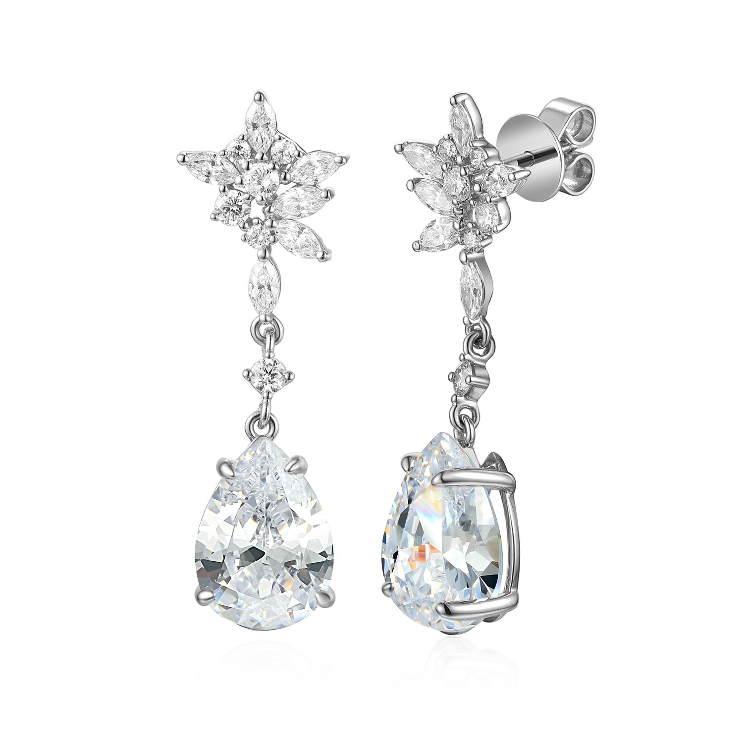 3 Carat Pear Semi Mount Earrings