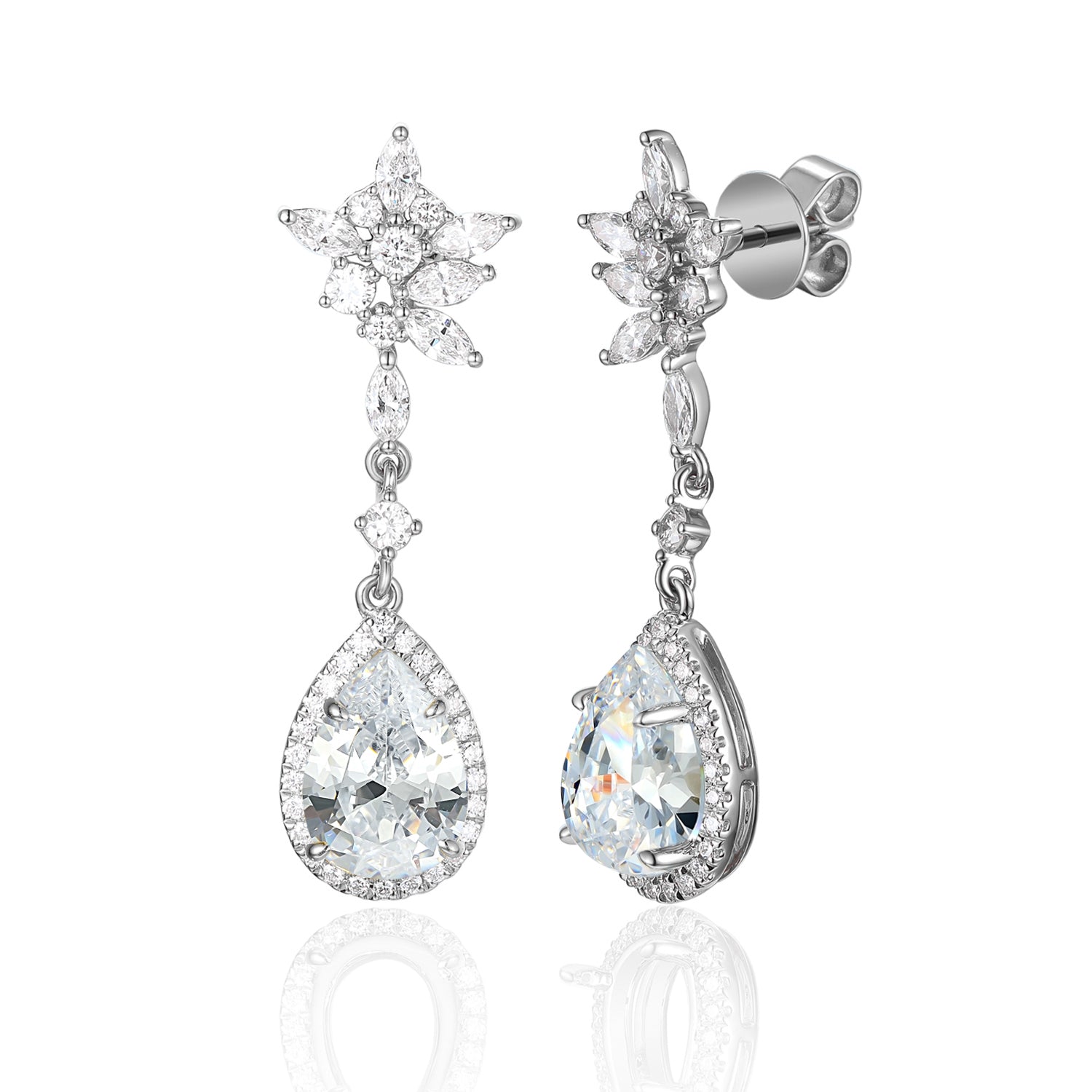 2 Carat Pear Semi Mount Earrings