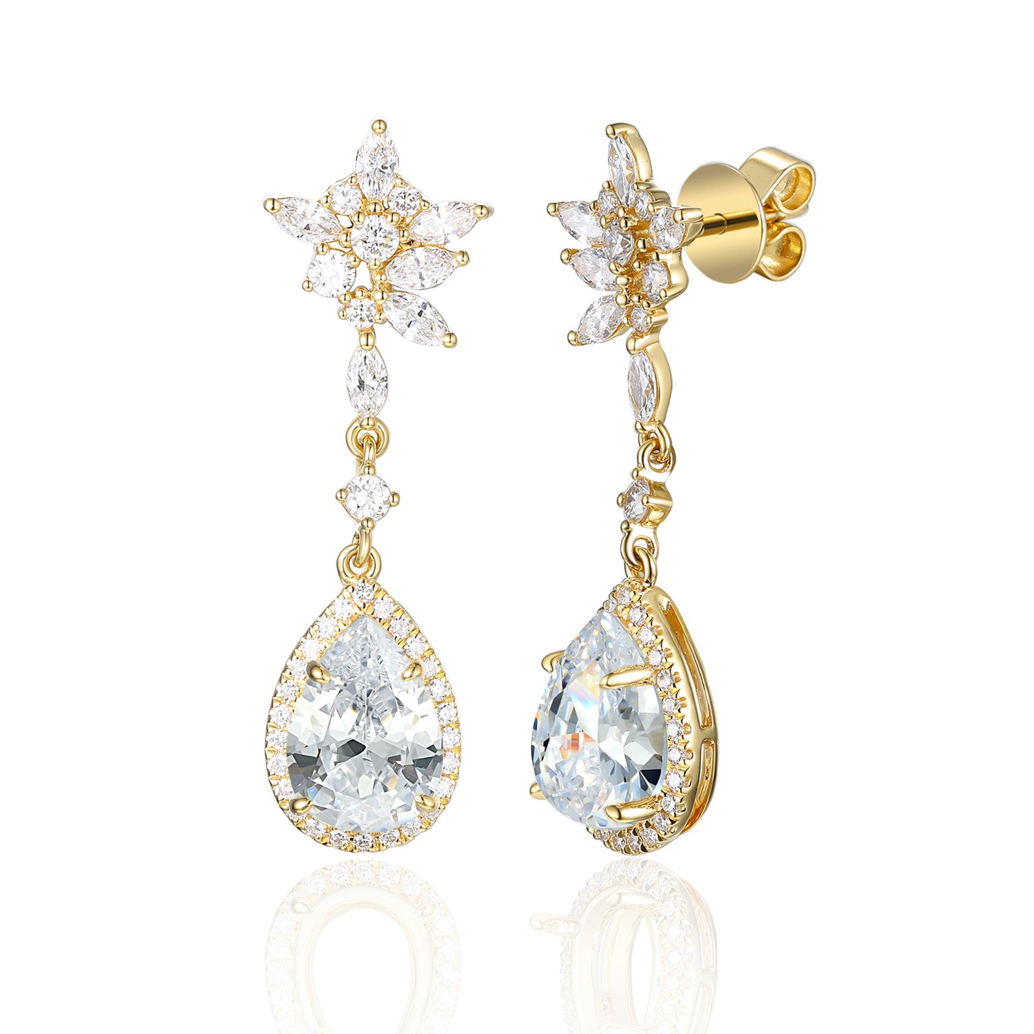 3 Carat Pear Semi Mount Earrings