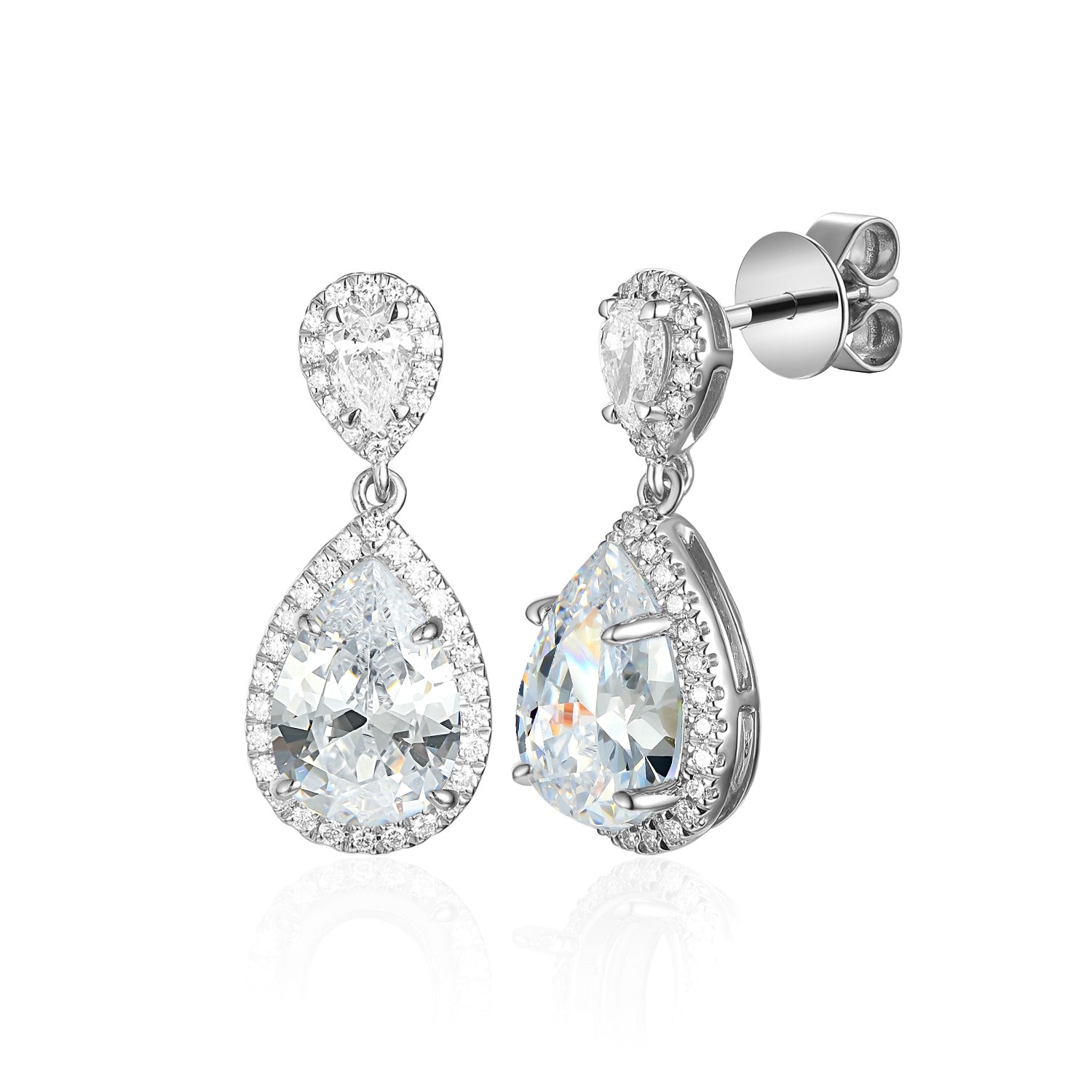 2 Carat Pear Semi Mount Earrings